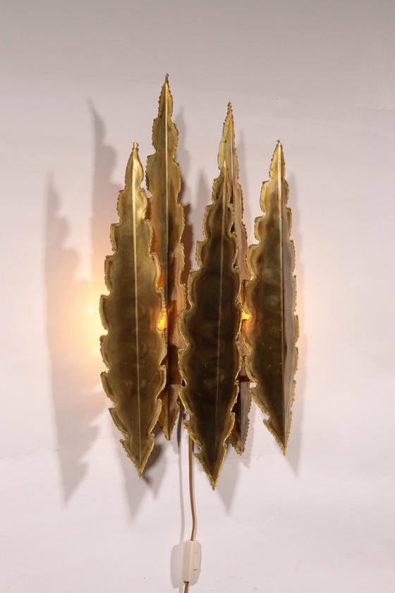 Image 1 of Holm-Sörensen Brutalistische Koperen Wandlamp Groot Model Denemarken