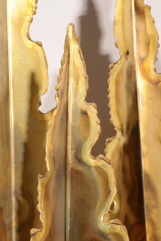 Image 1 of Holm-Sörensen Brutalistische Koperen Wandlamp Groot Model Denemarken