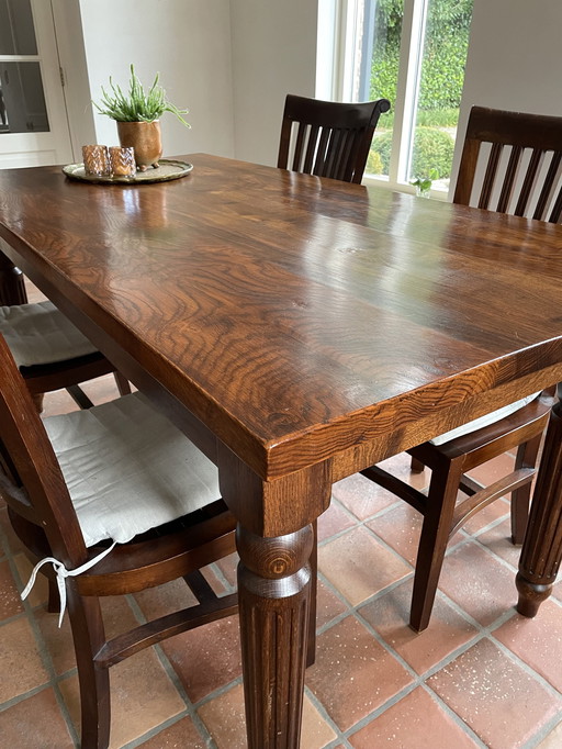 Vintage Eikenhouten Tafel