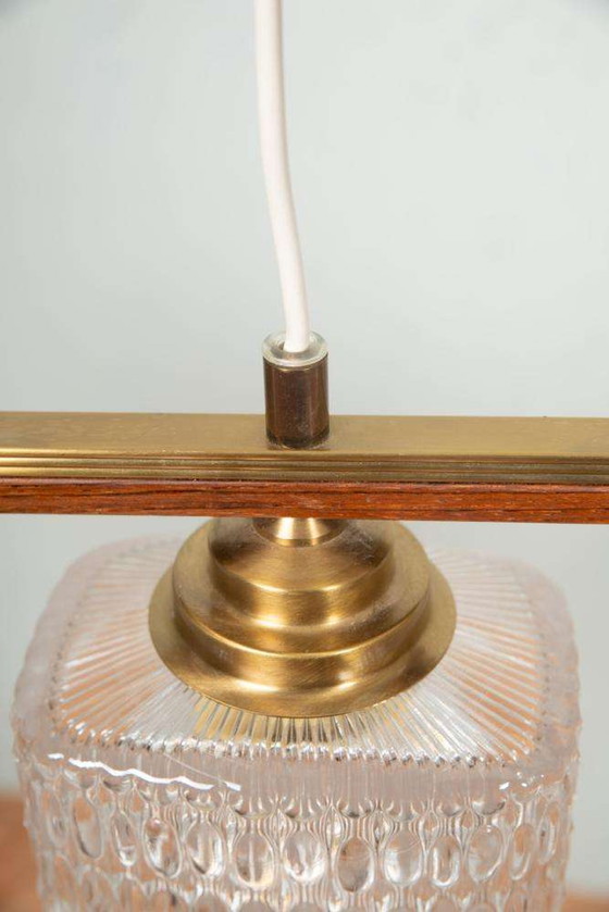 Image 1 of Vintage glazen hanglamp eettafel