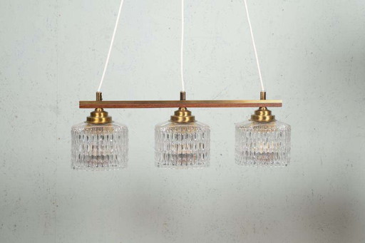 Vintage glazen hanglamp eettafel