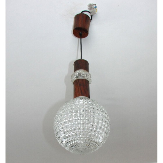 Image 1 of Vintage hanglamp van metaal en palissanderfineer, 1960