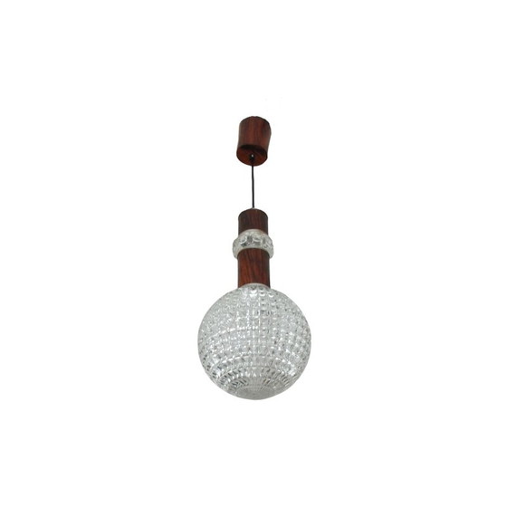 Image 1 of Vintage hanglamp van metaal en palissanderfineer, 1960