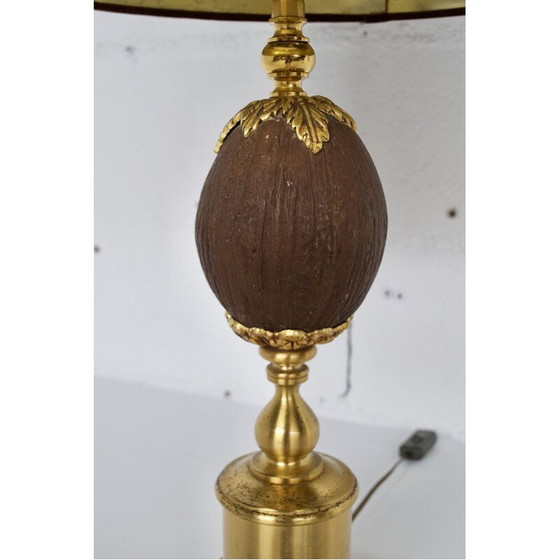 Image 1 of Paar vintage verguld metalen lampen van Maison Jansen, 1970