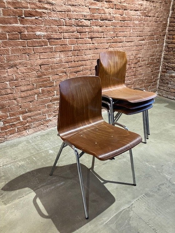 Image 1 of 4x School Stapel Stoel Hur-Up-Seat