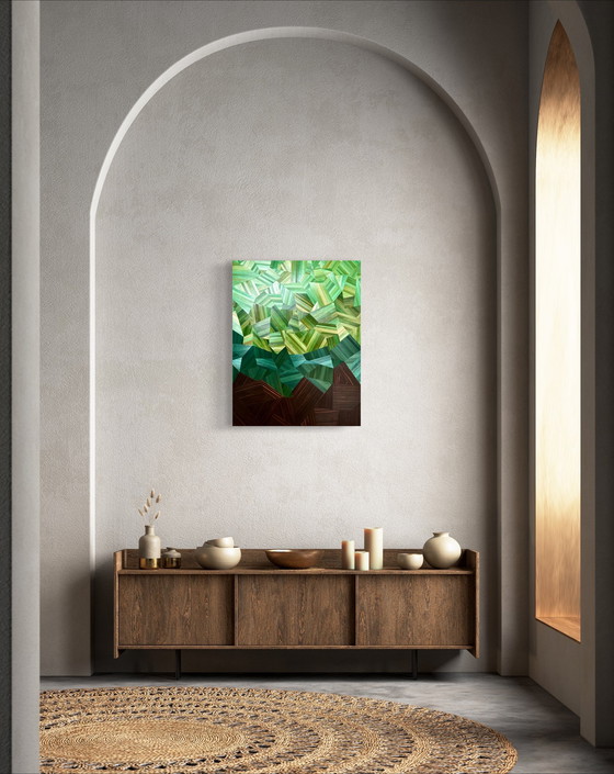 Image 1 of Schilderij Primavera - Marqueterie De Paille/Ébène De Macassar