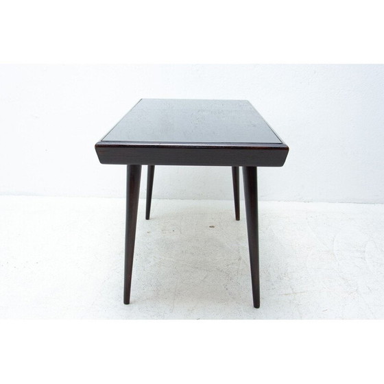 Image 1 of Vintage opaxiet glazen salontafel van Interiér Praha, Tsjecho-Slowakije 1960