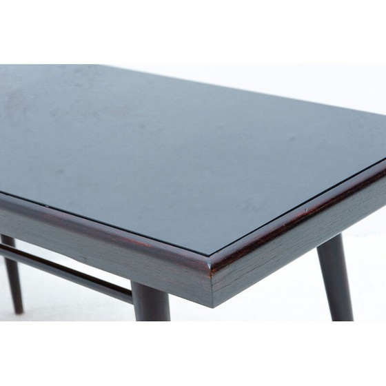 Image 1 of Vintage opaxiet glazen salontafel van Interiér Praha, Tsjecho-Slowakije 1960