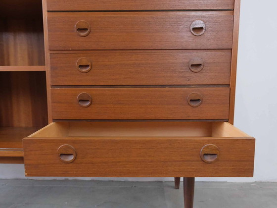 Image 1 of Vintage Teakhouten Deense Hoge Kast Dressoir