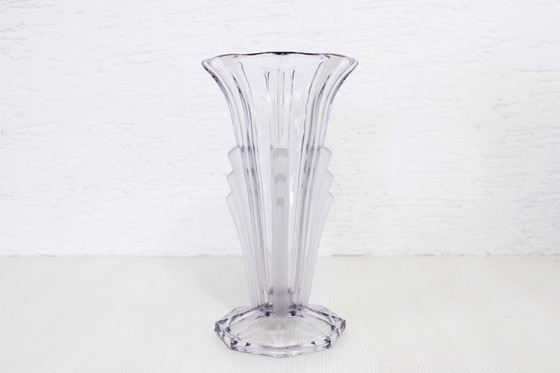 Image 1 of Art Deco vaas van gevormd glas uit de jaren 1930, Val Saint Laurent glas