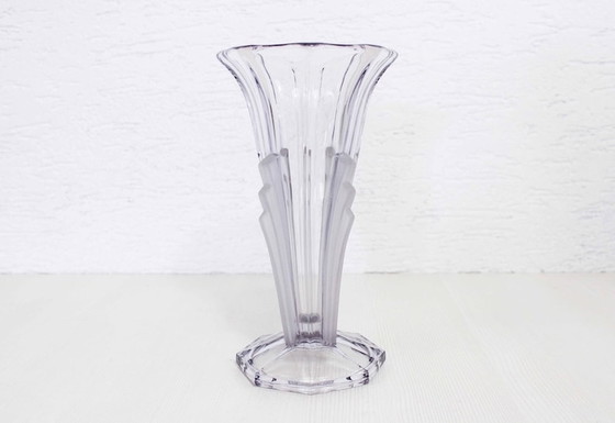 Image 1 of Art Deco vaas van gevormd glas uit de jaren 1930, Val Saint Laurent glas