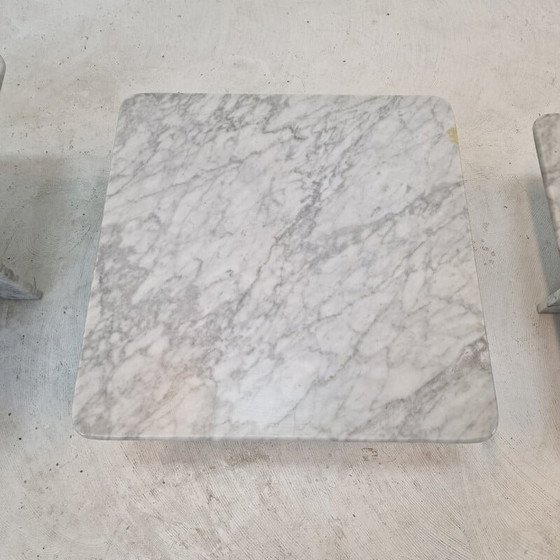 Image 1 of Set van 3 Italiaanse marmeren vintage salontafels, 1970