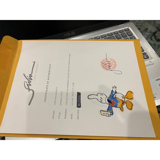 Image 1 of Vintage schilderij "Donald Fuck" door Fidia Falaschetti, 2018