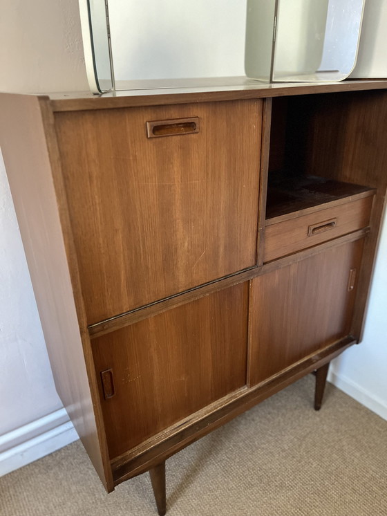 Image 1 of Mid - Century Dressoir Incl Spiegel