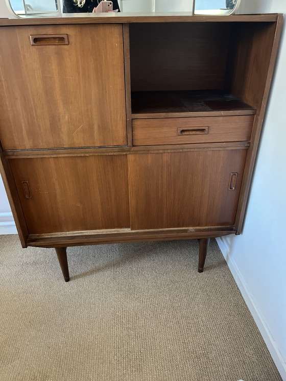 Image 1 of Mid - Century Dressoir Incl Spiegel