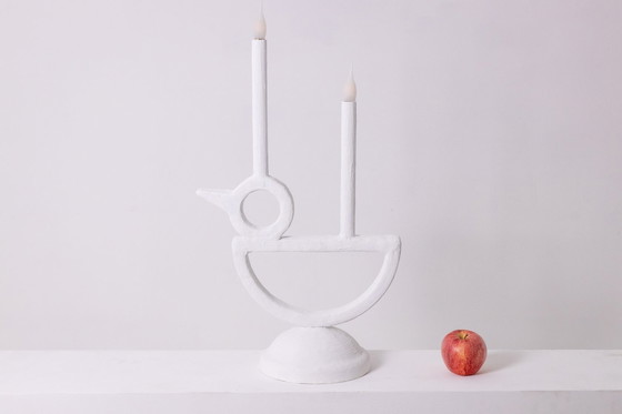 Image 1 of Gipsen lamp "Cui-Cui". Kleine serie werk van Franse kunstenaar.