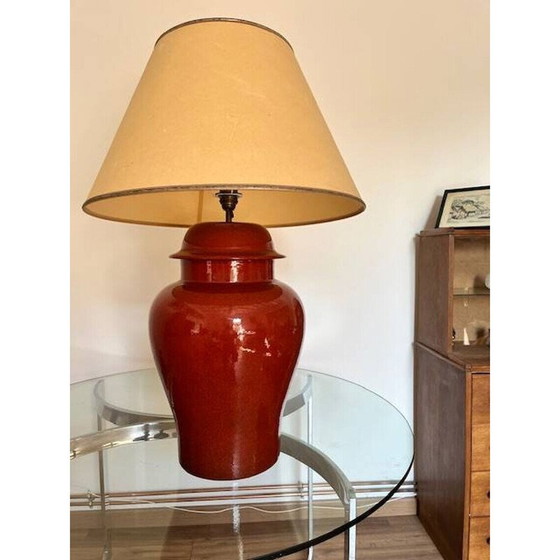 Image 1 of Vintage rode keramische tafellamp