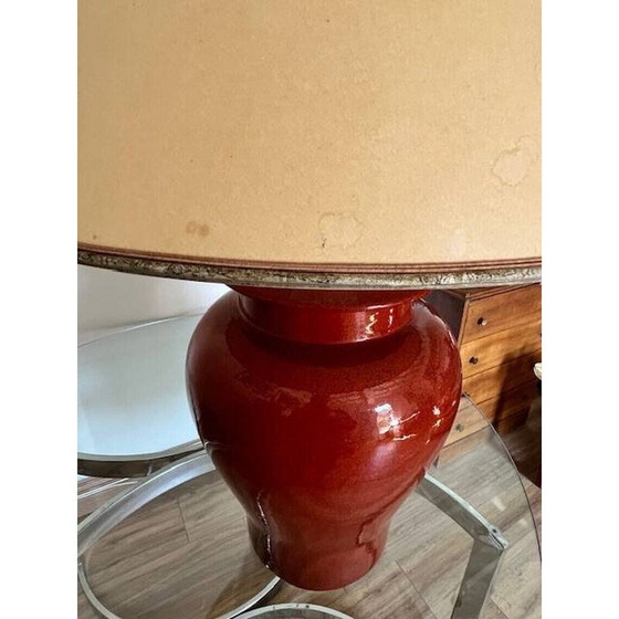 Image 1 of Vintage rode keramische tafellamp