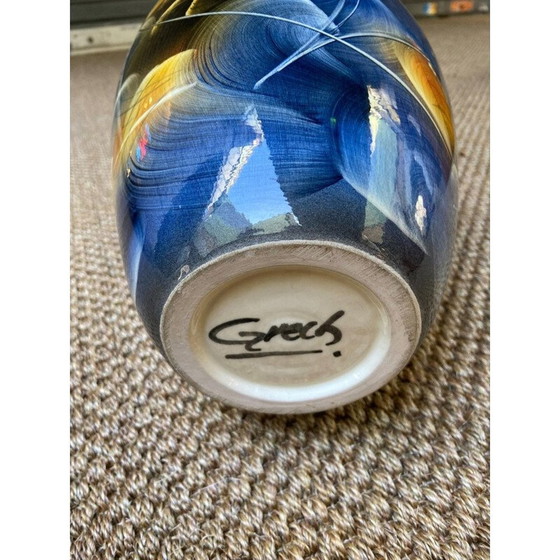 Image 1 of Vintage vaas van gelakt keramiek door Grech, 2000