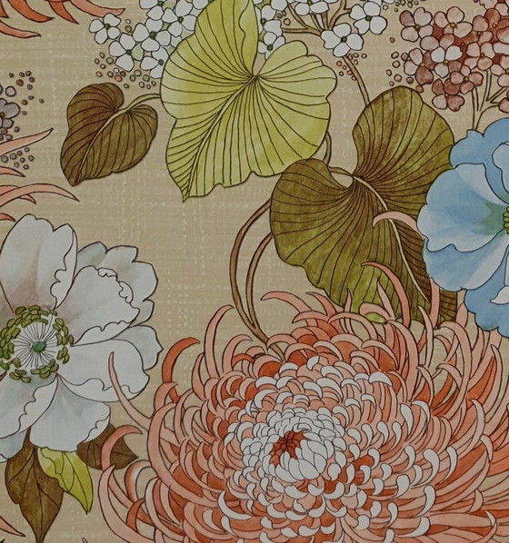 Image 1 of 13610 Vintage Jaren 70 Grote Bloemen Behangpapier