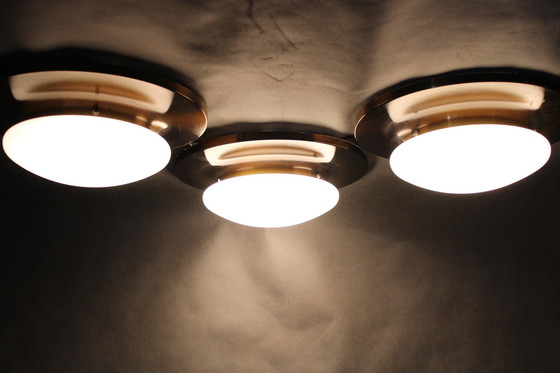 Image 1 of 1980S Set van drie plafondlampen in Art Deco stijl