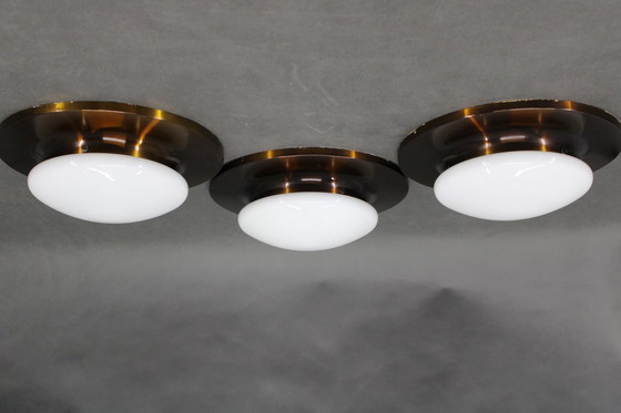Image 1 of 1980S Set van drie plafondlampen in Art Deco stijl