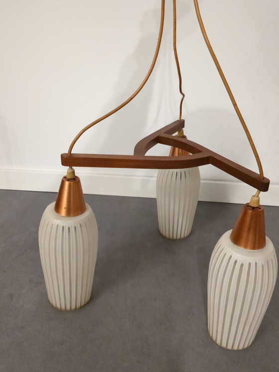 Image 1 of Hanglamp Met 3 Glazen Kelken 