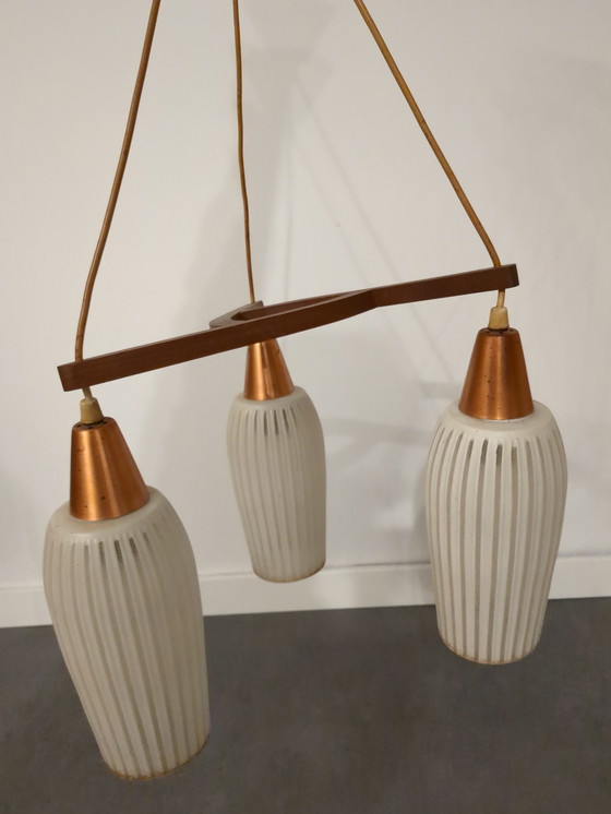 Image 1 of Hanglamp Met 3 Glazen Kelken 