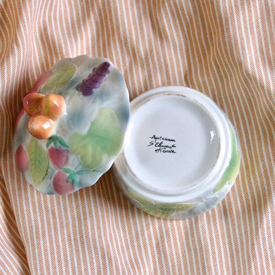 Image 1 of Antiek Barbotine Doosje Van St Clément