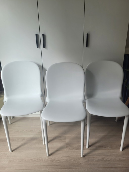 3x Kartell Thyla stoelen wit