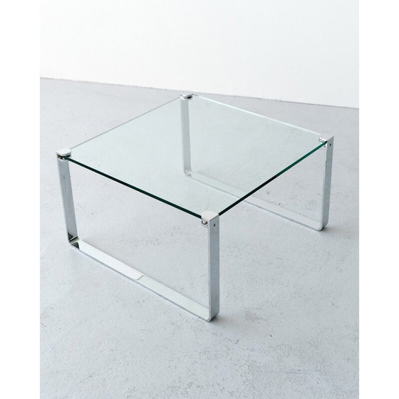 Image 1 of Vintage salontafel in chroomstaal en glas van Peter Draenert voor Draenert, Duitsland 1960
