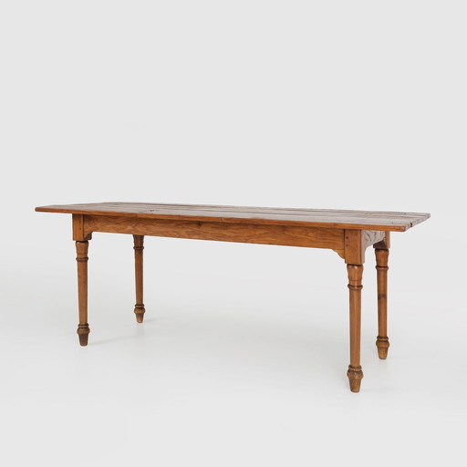 Rustieke boerderijtafel van dennenhout, Frankrijk, 1850S