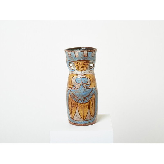 Image 1 of Vintage geglazuurde keramieken vaas uit de Maya collectie van Accolay, 1950