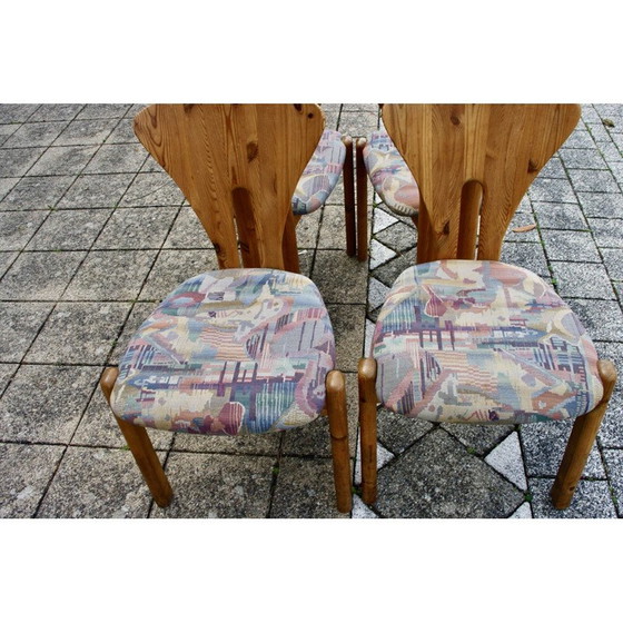 Image 1 of Set van 4 Zweedse vintage stoelen van massief grenen