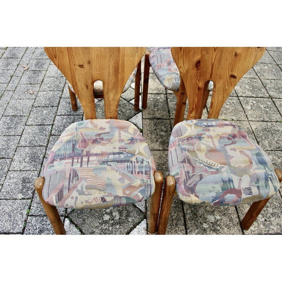 Image 1 of Set van 4 Zweedse vintage stoelen van massief grenen