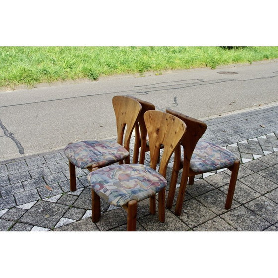 Image 1 of Set van 4 Zweedse vintage stoelen van massief grenen