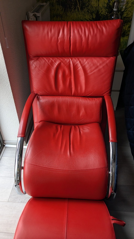 Leolux Fauteuil Canguro Nr. 160151 Wapiti Leder Pomodoro 3032