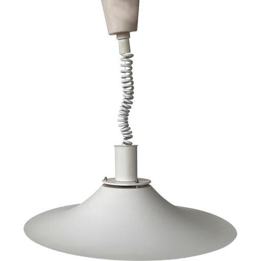 Mid century witte hanglamp, Denemarken 1960
