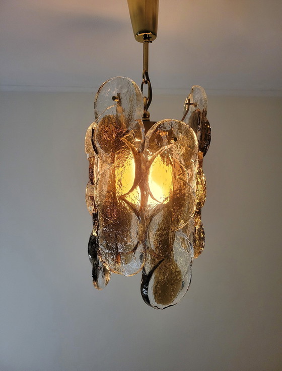 Image 1 of Vintage Citrus Hanglamp Van Kalmar Franken In Gekleurd Ijsglas