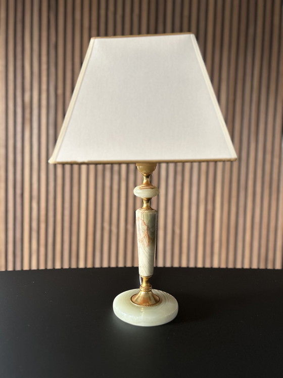 Image 1 of Vintage Schemerlamp/Tafellamp Met Onyx Voet