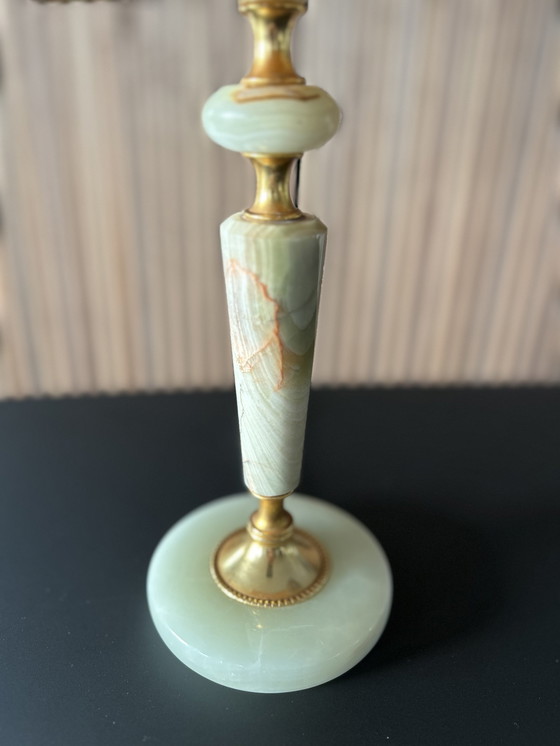 Image 1 of Vintage Schemerlamp/Tafellamp Met Onyx Voet