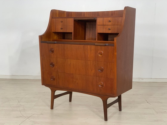 Image 1 of Deense teakhouten secretaire ladekast vintage