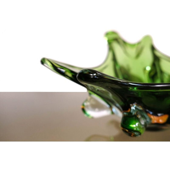 Image 1 of Italiaanse vintage vaas in groen Murano glas van Murano Glas, jaren 1960