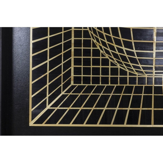 Image 1 of Vintage paneel in stro marqueterie