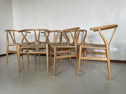 6x Carl Hansen And Son Ch24 Wishbone Chair Natural