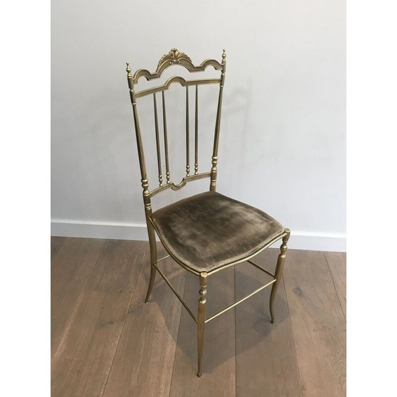 Image 1 of Set van 4 vintage neoklassieke koperen stoelen, 1970