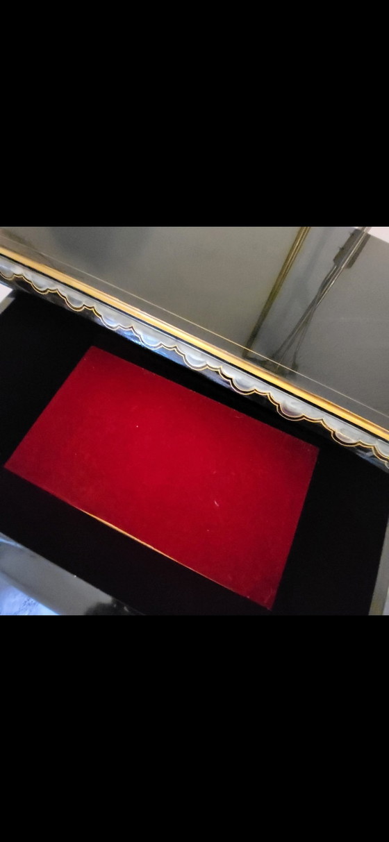 Image 1 of Ladekast vintage lak bloemen beschilderd porselein 20e eeuw