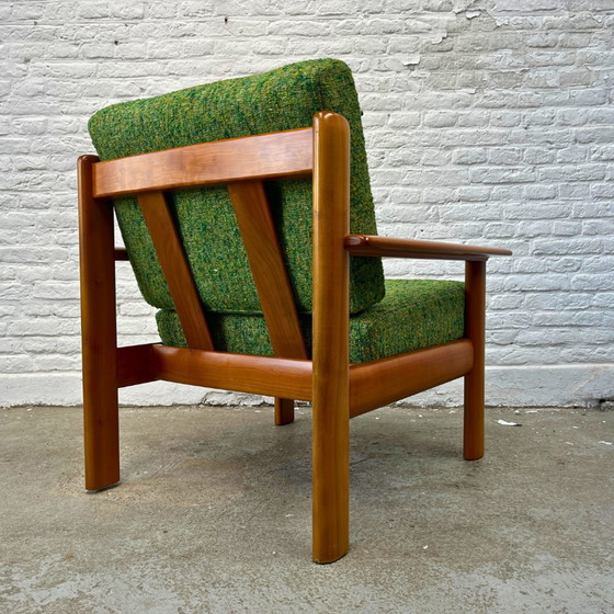 Image 1 of Wilhelm Knoll fauteuil met armleuningen hout - groen, bruin | midcentury