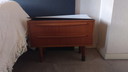 2x Vintage nachtkastjes, commode en kleerkast