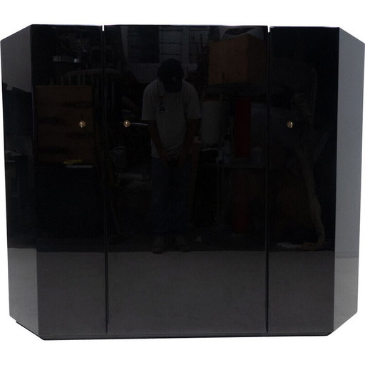 Vintage kast in zwarte lak van Kazuhide Takahama voor Cassina